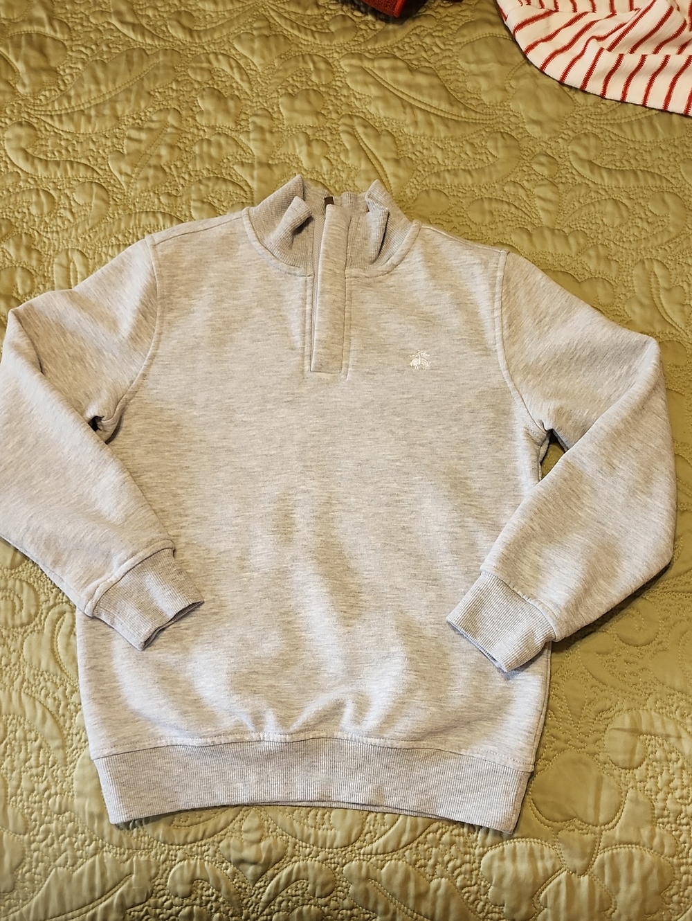 Light Gray Quarter-Zip Boy's Sweatshirt Fleece Shirt